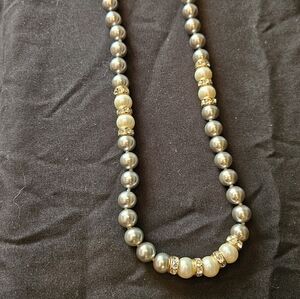 Updated close up of the Tahitian and white pearl necklace